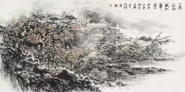李项鸿，《一溪流水赋秋声》，138cm×68cm，2014年作.webp.jpg