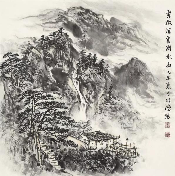 李项鸿，《翠微深处涧水幽》，68cm×68cm，2015年作.webp.jpg